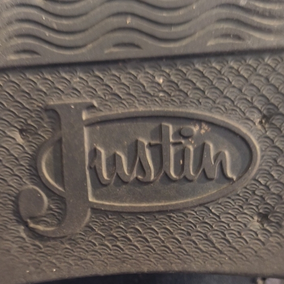 Justin Boots Black Classic Western Boots - Picture 2 of 6